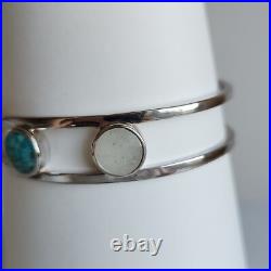 Dune Jewelry Triple Sandglobe Cuff Bracelet Sterling Silver Turquoise Sand 6.5 Dune Jewelry Triple Sandglobe Cuff Bracelet Sterling Silver Turquoise Sand 6.5