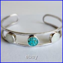Dune Jewelry Triple Sandglobe Cuff Bracelet Sterling Silver Turquoise Sand 6.5 Dune Jewelry Triple Sandglobe Cuff Bracelet Sterling Silver Turquoise Sand 6.5