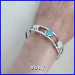 Dune Jewelry Triple Sandglobe Cuff Bracelet Sterling Silver Turquoise Sand 6.5 Dune Jewelry Triple Sandglobe Cuff Bracelet Sterling Silver Turquoise Sand 6.5
