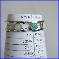 Dune Jewelry Triple Sandglobe Cuff Bracelet Sterling Silver Turquoise Sand 6.5 Dune Jewelry Triple Sandglobe Cuff Bracelet Sterling Silver Turquoise Sand 6.5