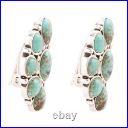 Durango Blue Turquoise Sterling Silver Clip Earrings