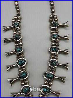 Dynamic Lone Mountain Turquoise Squash Blossom Necklace