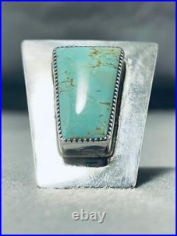Dynamic San Felipe Royston Turquoise Sterling Silver Ring Signed Jake Froncosa