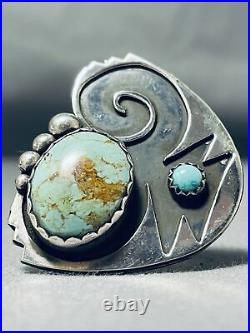 Dynamic Vintage Navajo Turquoise Sterling Silver Ring