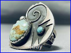 Dynamic Vintage Navajo Turquoise Sterling Silver Ring
