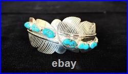 ESTATE Navajo Native American. 925 Sterling Silver Heavy Turquoise Cuff Bracelet ESTATE Navajo Native American. 925 Sterling Silver Heavy Turquoise Cuff Bracelet