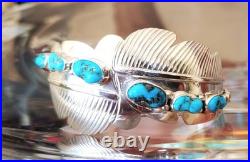 ESTATE Navajo Native American. 925 Sterling Silver Heavy Turquoise Cuff Bracelet ESTATE Navajo Native American. 925 Sterling Silver Heavy Turquoise Cuff Bracelet
