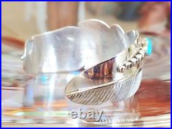ESTATE Navajo Native American. 925 Sterling Silver Heavy Turquoise Cuff Bracelet ESTATE Navajo Native American. 925 Sterling Silver Heavy Turquoise Cuff Bracelet