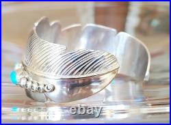ESTATE Navajo Native American. 925 Sterling Silver Heavy Turquoise Cuff Bracelet ESTATE Navajo Native American. 925 Sterling Silver Heavy Turquoise Cuff Bracelet