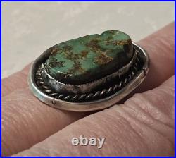 Early Gilbert Damon Late 40's-50's Navajo Turquoise 925 Ring Handmade Size 7.25 Early Gilbert Damon Late 40's-50's Navajo Turquoise 925 Ring Handmade Size 7.25