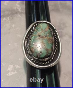 Early Gilbert Damon Late 40's-50's Navajo Turquoise 925 Ring Handmade Size 7.25 Early Gilbert Damon Late 40's-50's Navajo Turquoise 925 Ring Handmade Size 7.25