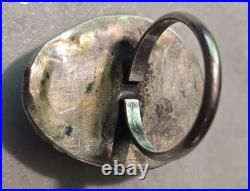 Early Gilbert Damon Late 40's-50's Navajo Turquoise 925 Ring Handmade Size 7.25 Early Gilbert Damon Late 40's-50's Navajo Turquoise 925 Ring Handmade Size 7.25