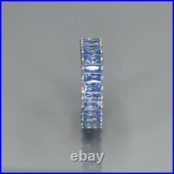 Elegant 925 Sterling Silver Women's Aqumarine Stone Ring Size 7