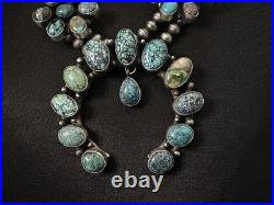 Ella Peter Handmade Navajo Sterling Silver Turquoise Squash Blossom Necklace Ella Peter Handmade Navajo Sterling Silver Turquoise Squash Blossom Necklace