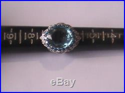 Estate! Earth Mined 10.60CT Aquamarine. Apatite Sapphire Ring 14k 925 Sz 6.5