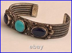 Exceptional Beauty Native American Navajo Sterling Silver Lapis Lazuli Turquoise