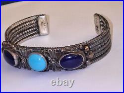 Exceptional Beauty Native American Navajo Sterling Silver Lapis Lazuli Turquoise