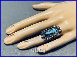 Expressive Vintage Navajo Morenci Turquoise Sterling Silver Ring