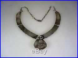 FAB OLD John Delvin NAVAJO STERLING SILVER & 33 TURQUOISE 5 SEGMENT NECKLACE