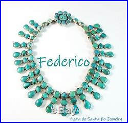 FEDERICO JIMENEZOutstandingCleopatra StyleTurquoisePanel925 Collar Necklace