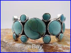 FEDERICO JIMENEZ Green Blue Turquoise CLUSTER Sterling Silver Bracelet Cuff