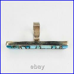 Fantastic Long Native American Jewelry Inlay Turquoise Ring Size 6.25 Signed PEB