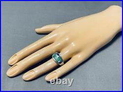Fascinating Vintage Navajo Turquoise Lapis Inlay Sterling Silver Ring