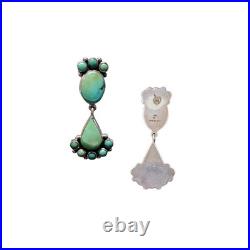 Federico Jimenez Sterling Silver & Turquoise Southwestern Dangle Earrings