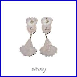 Federico Jimenez Sterling Silver & Turquoise Southwestern Dangle Earrings