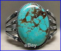 Fred Harvey Era Spiderweb Turquoise Sterling Silver cuff bracelet 61 grams