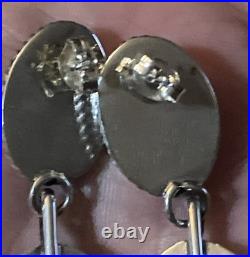 Freda Martinez Navajo Handmade 925 Kingman Turquoise Dangle Earrings 2