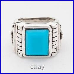 GENUINE TURQUOISE STERLING SILVER EAGLE MEN'S RING NEW JEWELRy
