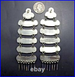 GERALDINE JAMES Navajo TURQUOISE Cluster Chandelier 5 EARRINGS Sterling Silver