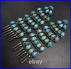 GERALDINE JAMES Navajo TURQUOISE Cluster Chandelier 5 EARRINGS Sterling Silver