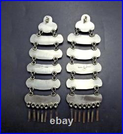 GERALDINE JAMES Navajo TURQUOISE Cluster Chandelier 5 EARRINGS Sterling Silver