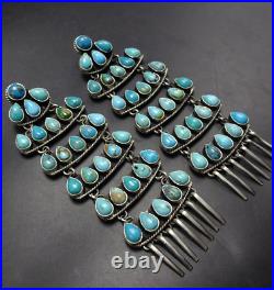 GERALDINE JAMES Navajo TURQUOISE Cluster Chandelier 5 EARRINGS Sterling Silver
