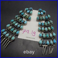 GERALDINE JAMES Navajo TURQUOISE Cluster Chandelier 5 EARRINGS Sterling Silver