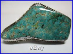 GIANT 2 Navajo Sterling Silver Turquoise Ring-Southwest Native Pawn 33.2 grams