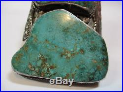 GIANT 4 1/2 Navajo Cuff Bracelet Sterling Silver/Turquoise-Southwest Native