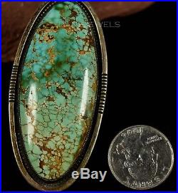 GIANT Old Pawn Navajo SPIDERWEB Carico Lake TURQUOISE Sterling Silver Ring