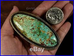 GIANT Old Pawn Navajo SPIDERWEB Carico Lake TURQUOISE Sterling Silver Ring