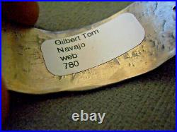 GILBERT TOM Native American Navajo Spiderweb Turquoise Sterling Silver Bracelet
