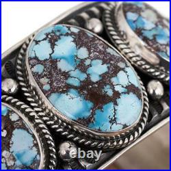 GOLDEN HILL Turquoise Bracelet Sterling Silver ANDY CADMAN Native American CUFF