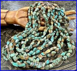 GORGEOUS Sterling Silver High-End ROYSTON TURQUOISE Hefty 240g Beaded NECKLACE