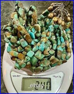 GORGEOUS Sterling Silver High-End ROYSTON TURQUOISE Hefty 240g Beaded NECKLACE