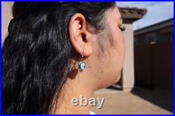 Genuine Navajo Golden Hills Turquoise Dangle Earrings Sterling Silver Jewelry