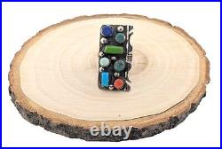 Genuine Navajo Handmade Ring with Multi Stones NA Turquoise Women's size 9.25 Genuine Navajo Handmade Ring with Multi Stones NA Turquoise Women's size 9.25