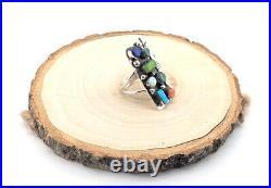 Genuine Navajo Handmade Ring with Multi Stones NA Turquoise Women's size 9.25 Genuine Navajo Handmade Ring with Multi Stones NA Turquoise Women's size 9.25