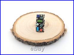 Genuine Navajo Handmade Ring with Multi Stones NA Turquoise Women's size 9.25 Genuine Navajo Handmade Ring with Multi Stones NA Turquoise Women's size 9.25