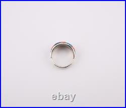 Genuine Navajo Multi Stone Inlay Ring Signed Handmade NA Jewelry Sz 10.5US Genuine Navajo Multi Stone Inlay Ring Signed Handmade NA Jewelry Sz 10.5US